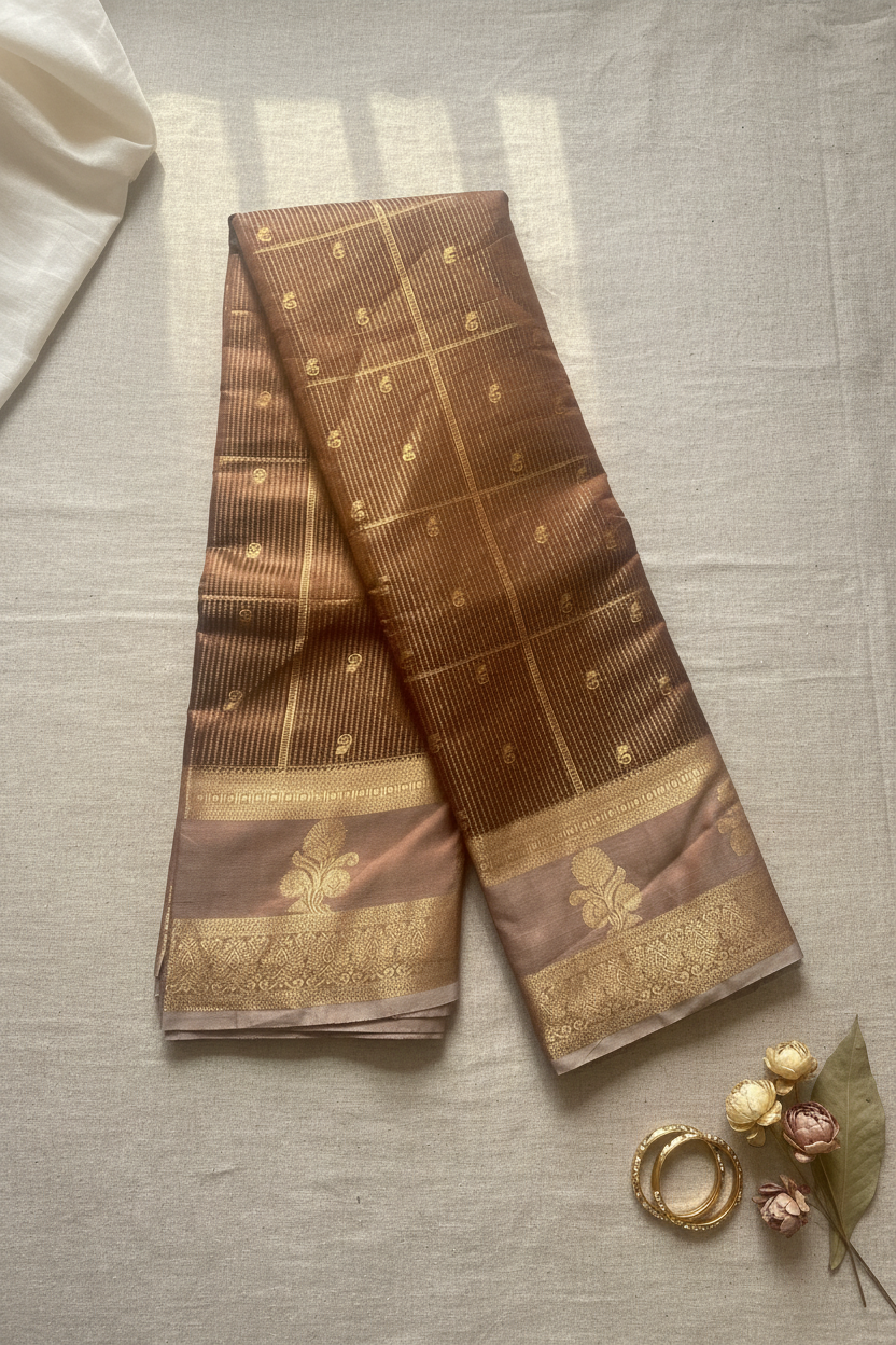 Brown Soft Silk Saree