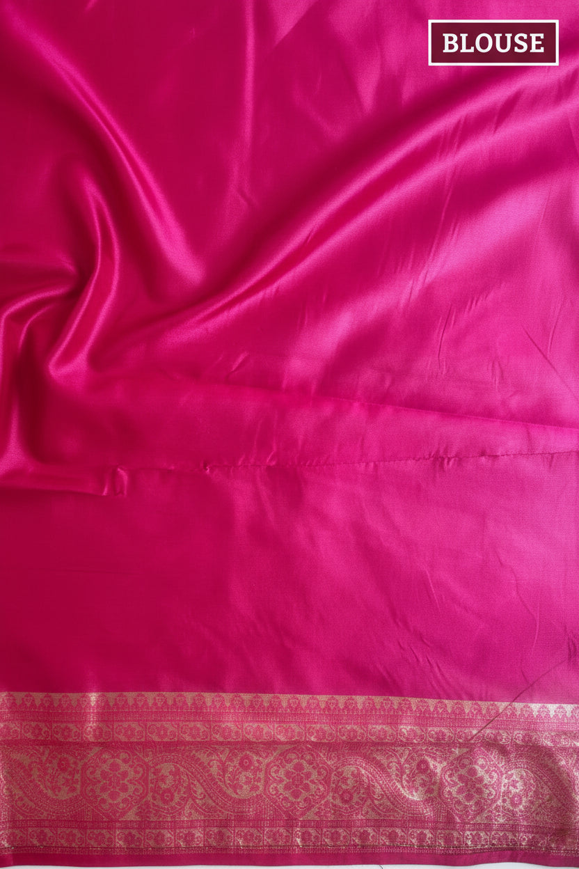 Green and Pink Soft Silk Saree