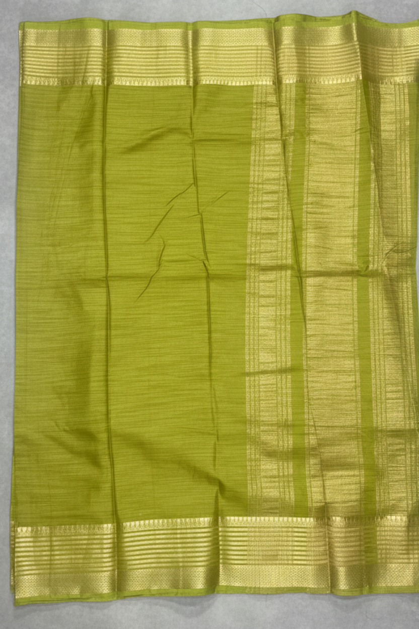 Green Tussar Silk Saree