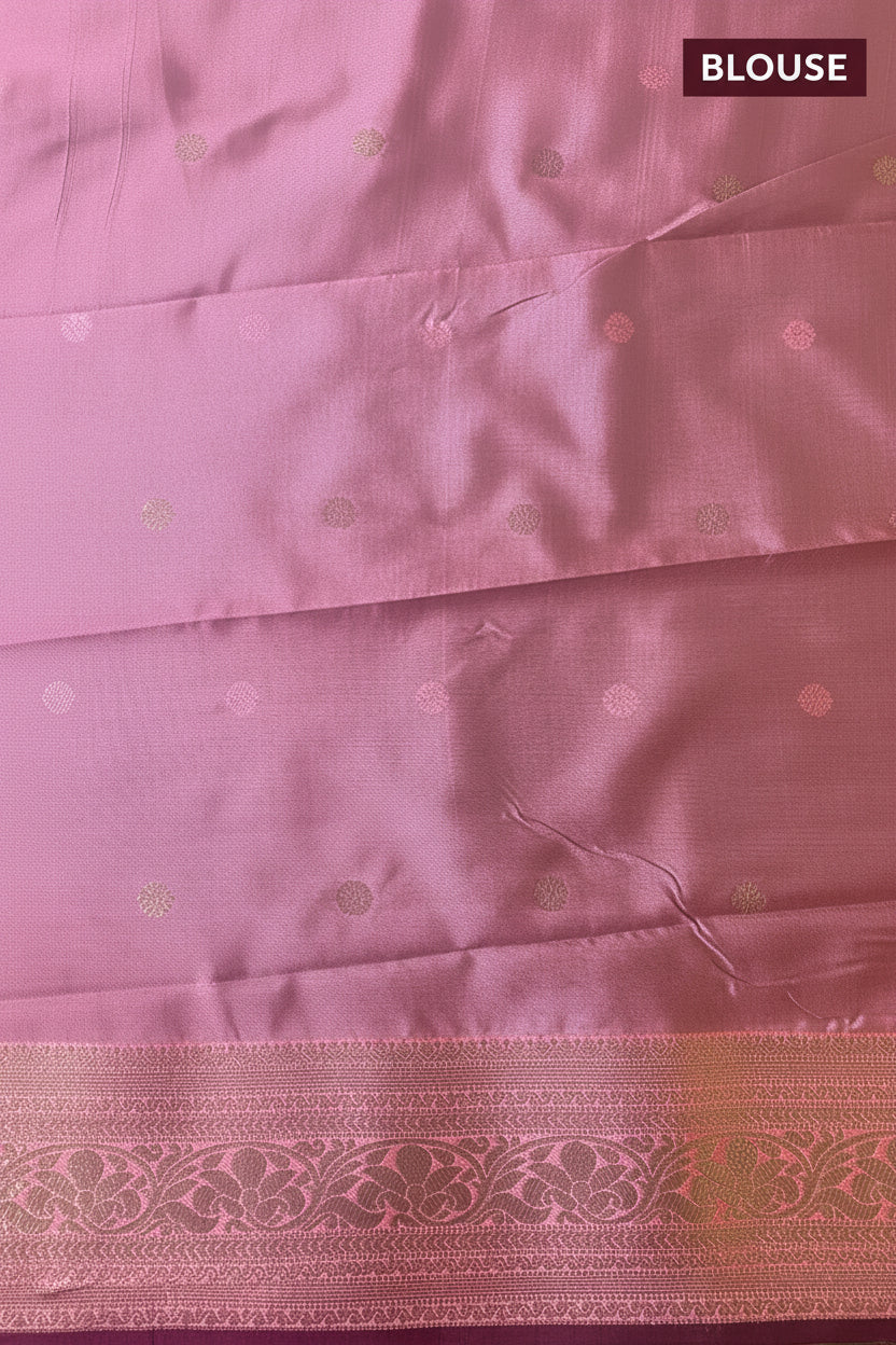 Dark Green and Pink soft silk saree