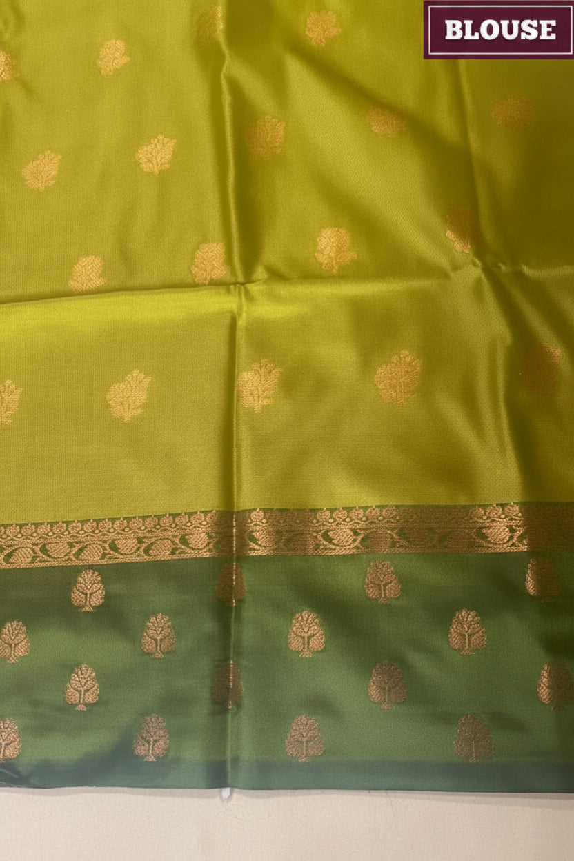 Gold and Maroon Soft Silk Saree