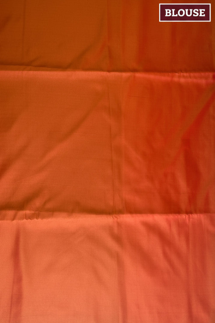 Purple and Orange Semi Silk Saree