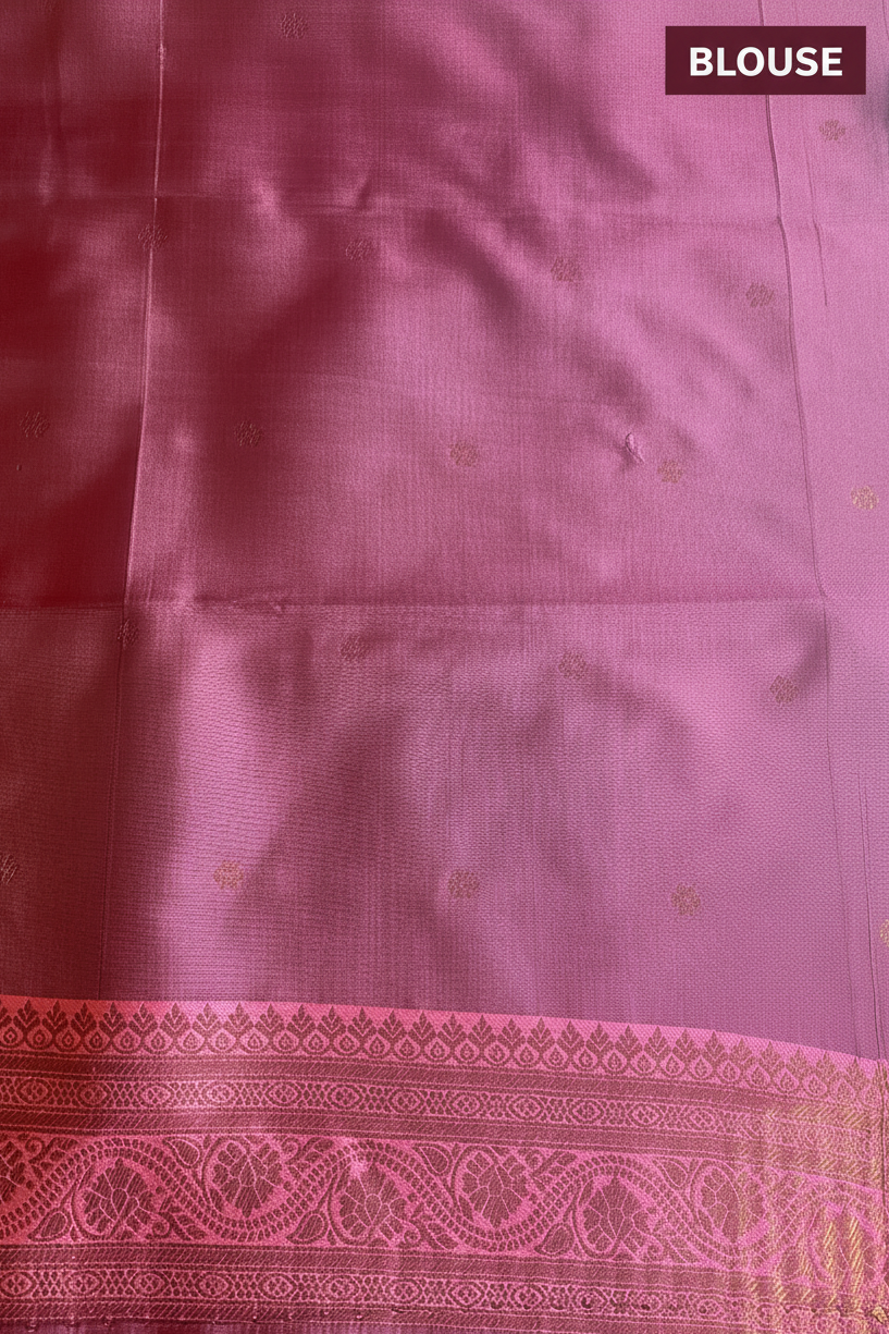 Green and Pink Tussar Silk Saree