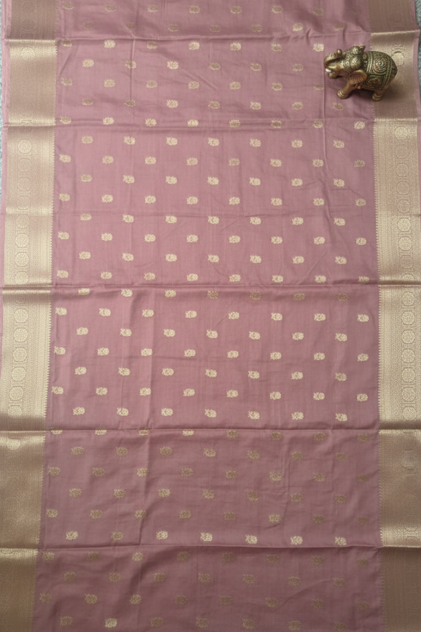Dusty Pink Mysore Silk Saree