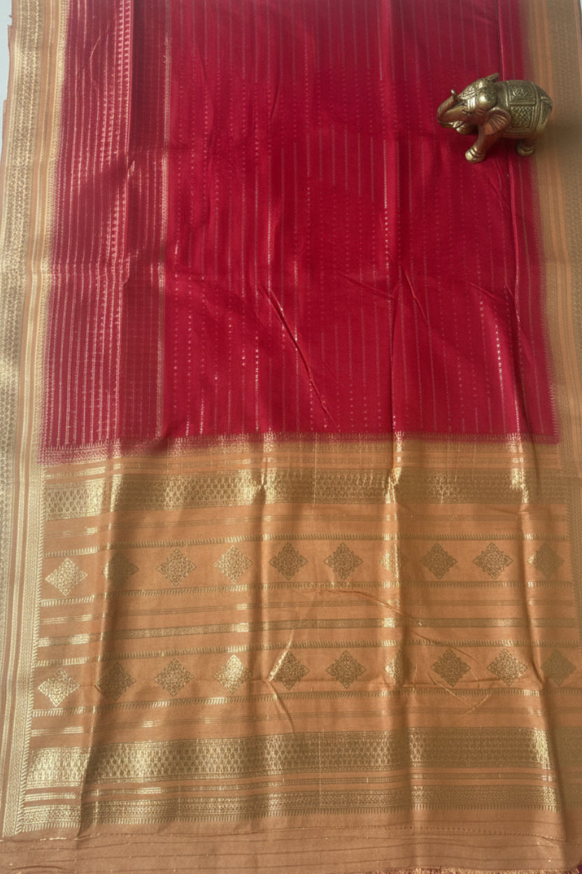 Red and Gold Soft Silk Saree