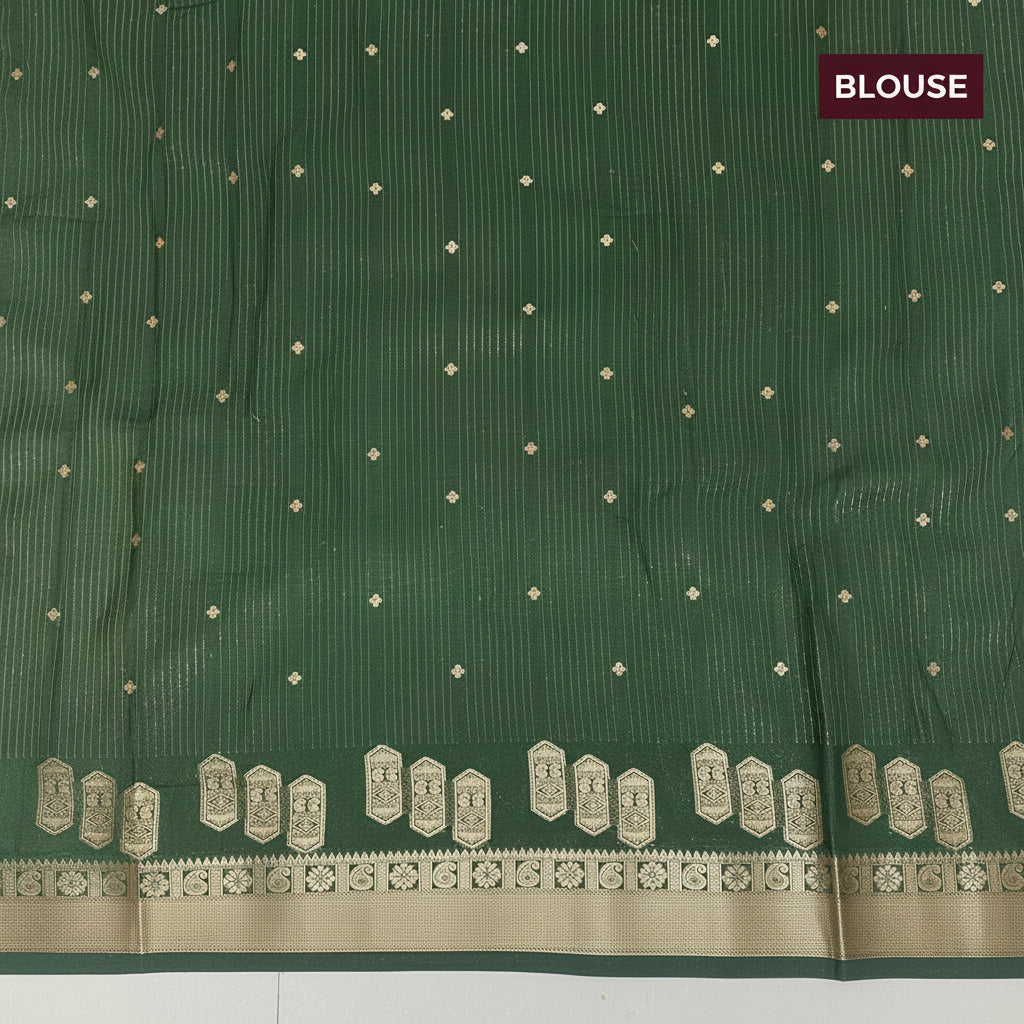 Yellow and Green Crepe Silk Saree