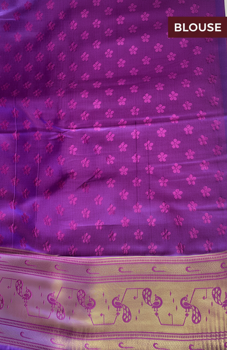 Purple & Magenta Kanjivaram Soft Silk Saree