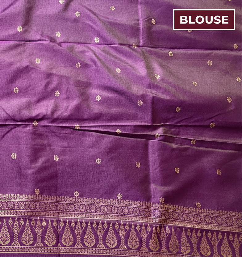 Dusty rose & Purple Soft Silk Saree