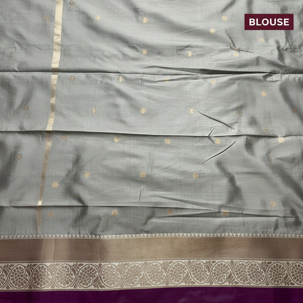 Purple & Beige Silk Saree