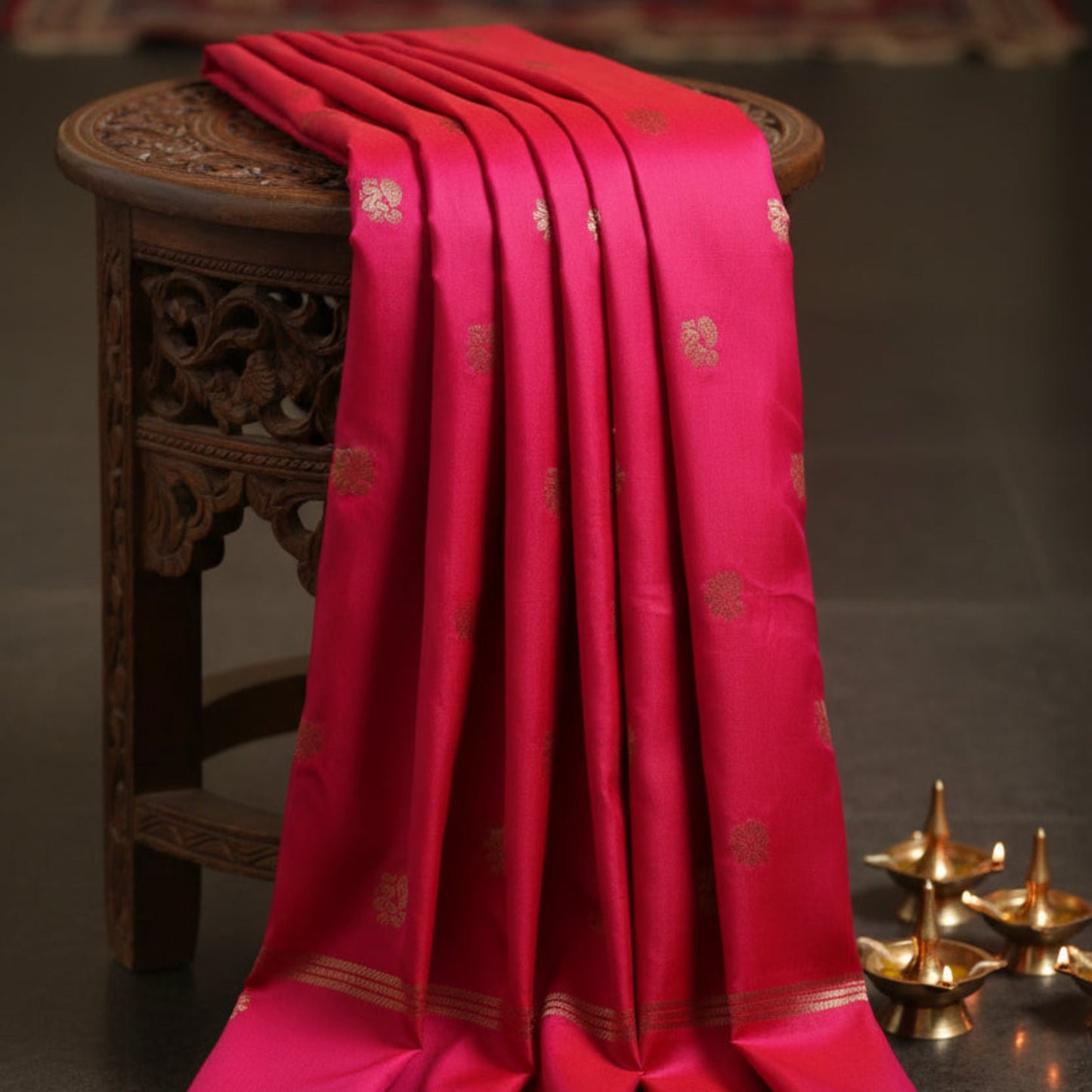 Pink soft silk saree