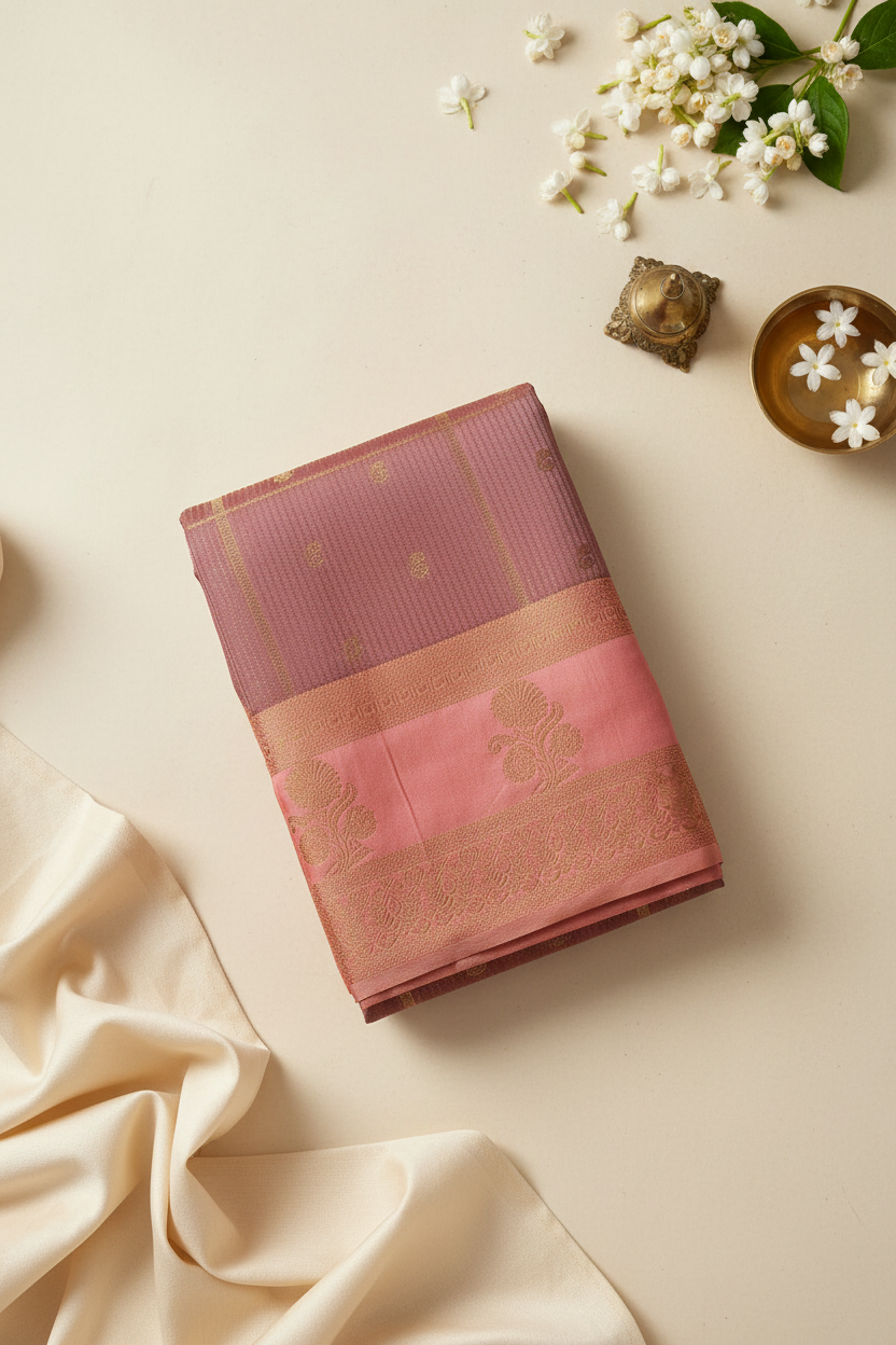 Dusty Rose Soft Silk Saree