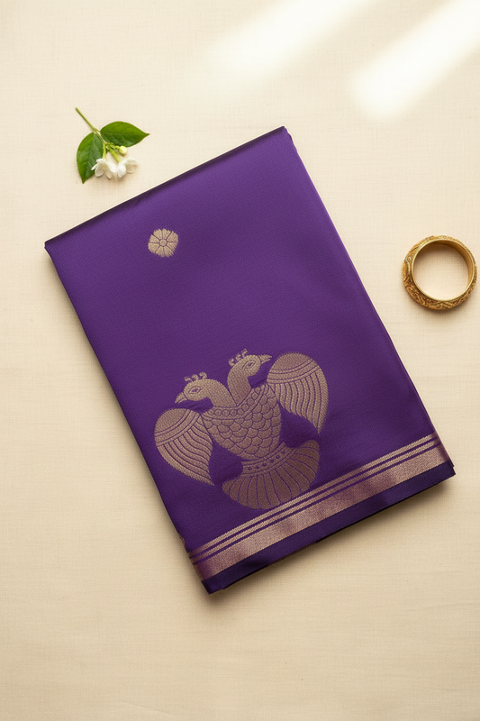 Purple and Pink Silk Saree