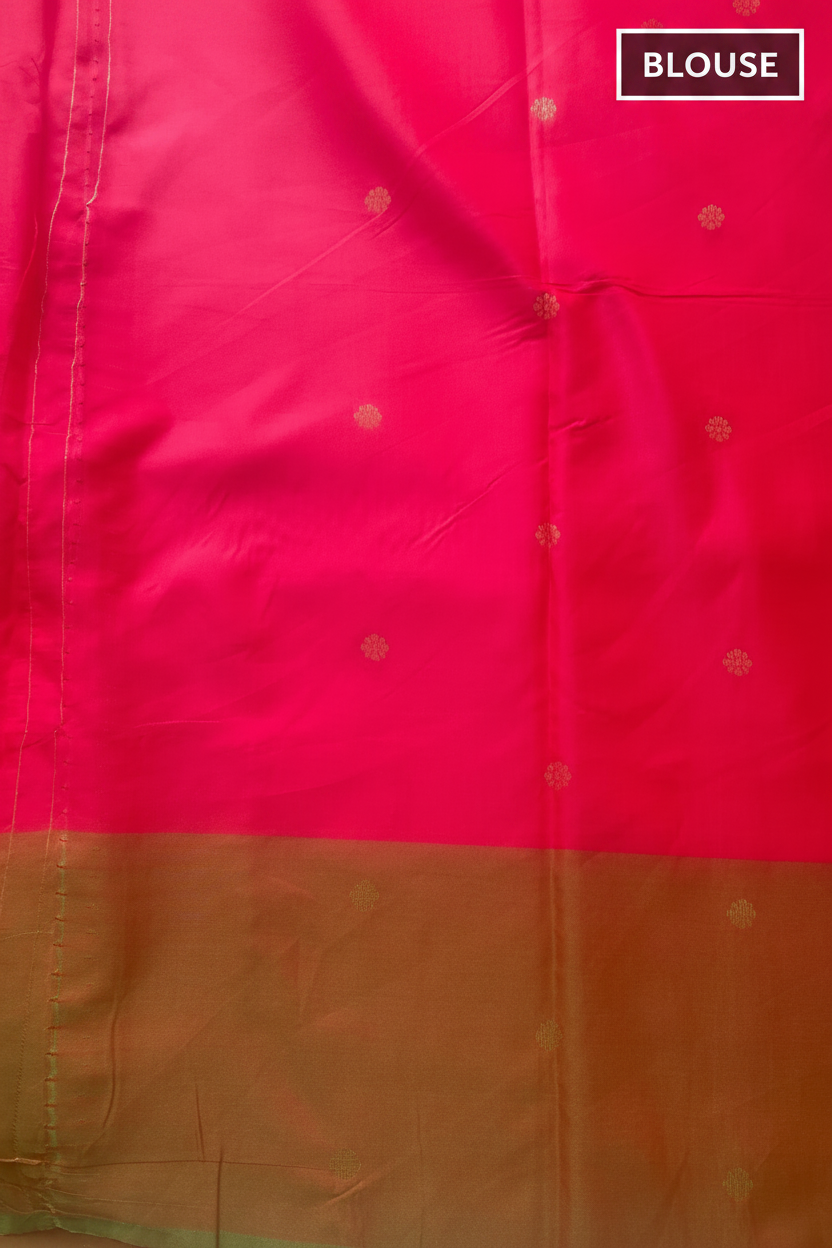 Pink and Gold Silk Saree