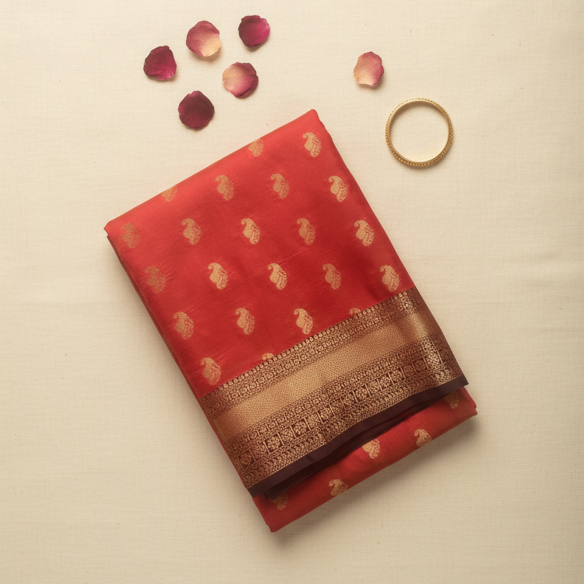 Red Zari Soft Silk Saree