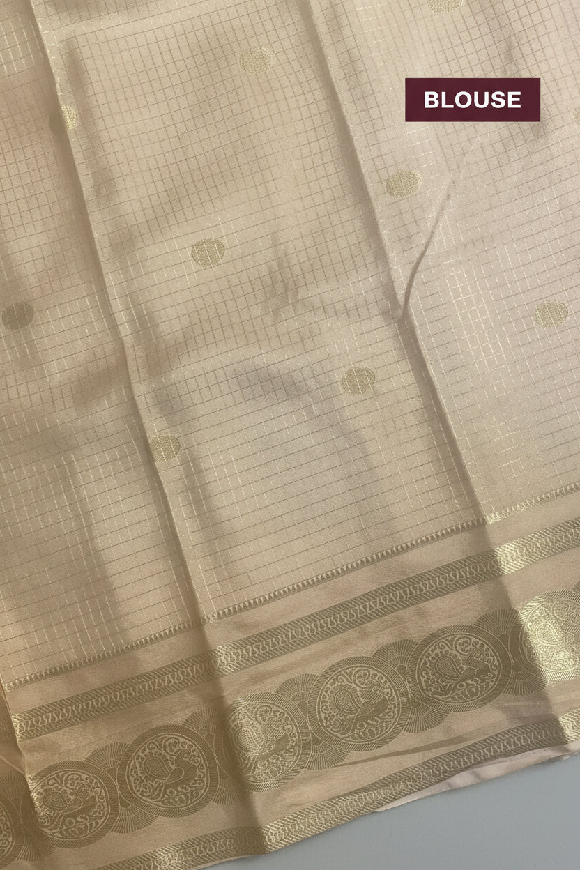 Purple and Beige Crepe Georgette Saree