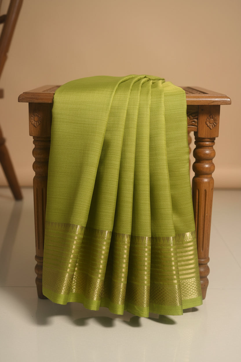 Green Tussar Silk Saree