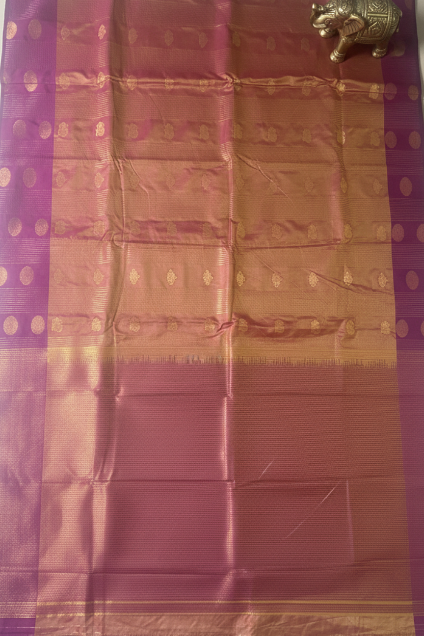 Gold and Purple Silk Saree