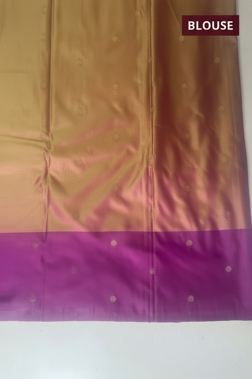 Gold and Purple Silk Saree