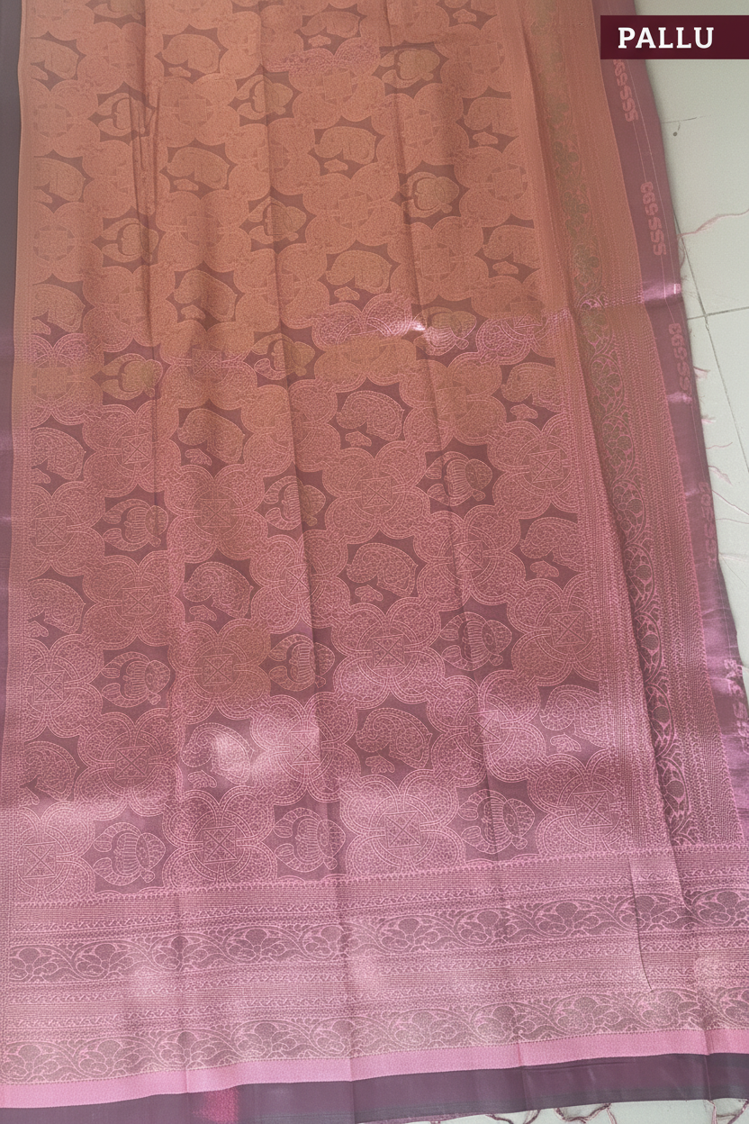 Maroon and Pink soft silk saree