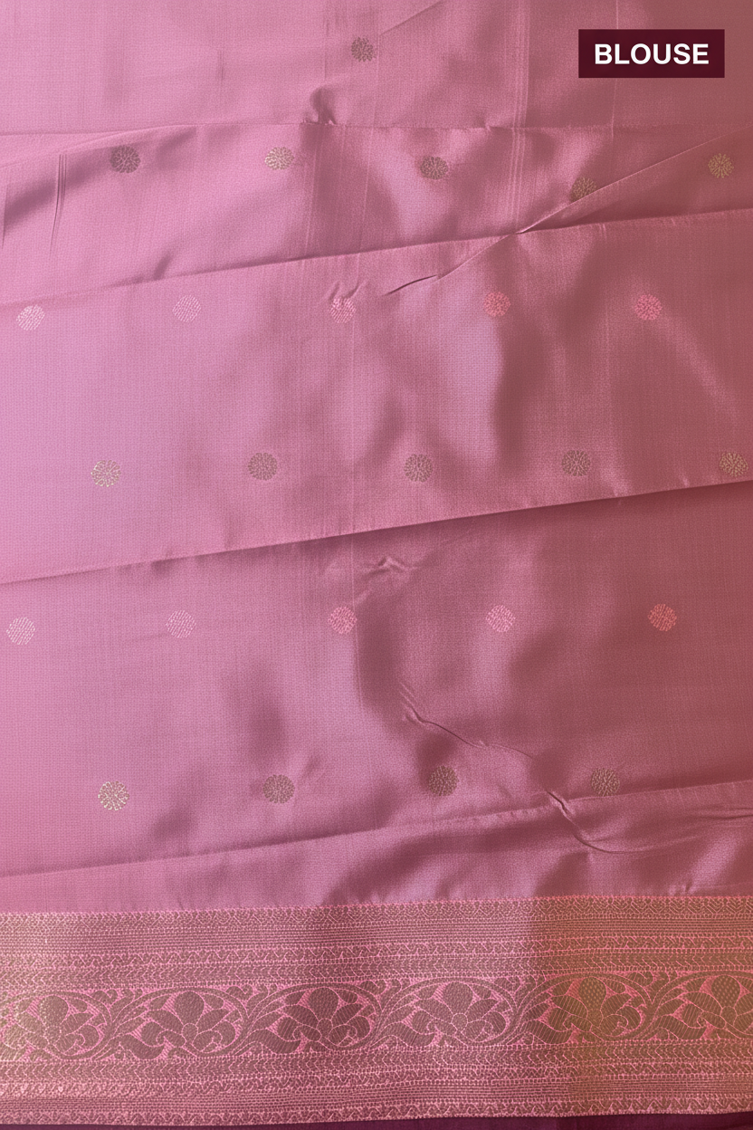 Maroon and Pink soft silk saree