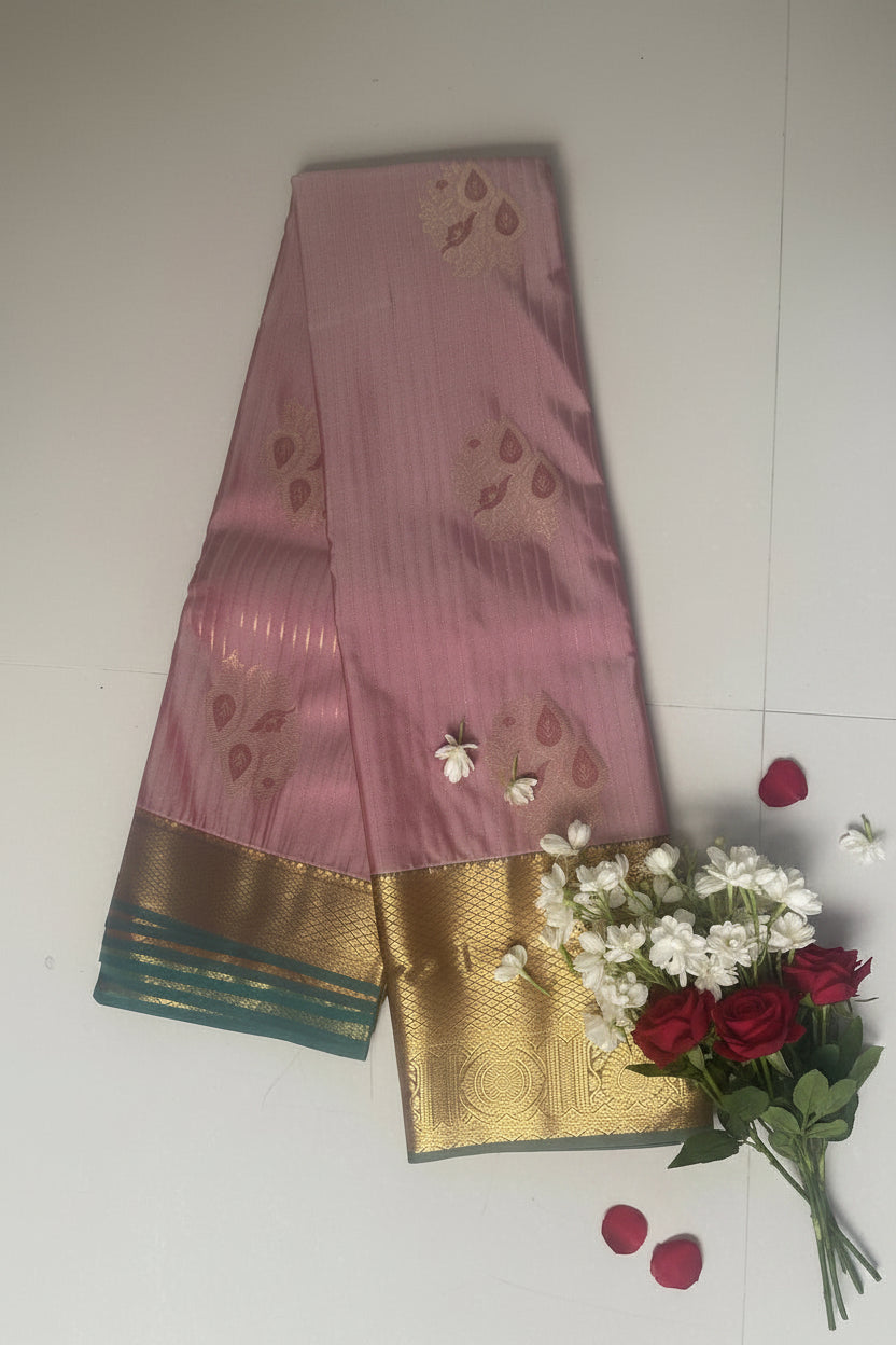 Pastel Pink Silk Saree