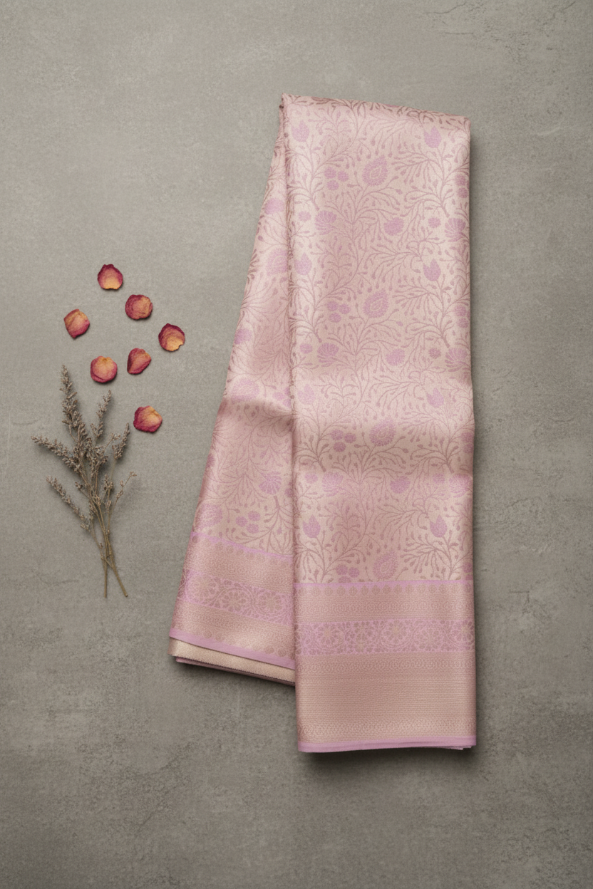 Lavender Kanchi Soft Tissue Silk Saree