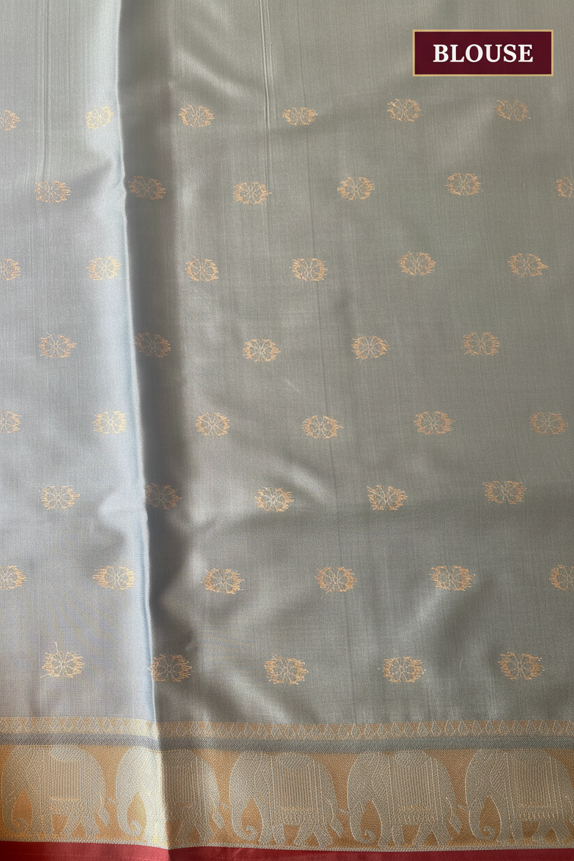 Maroon and Aqua Blue Soft Silk Saree