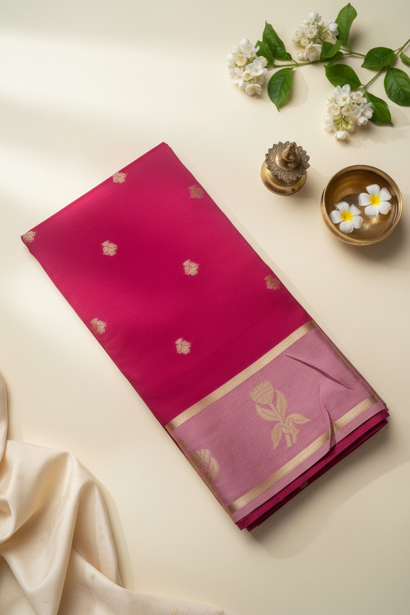 Pink Banarasi Silk Saree