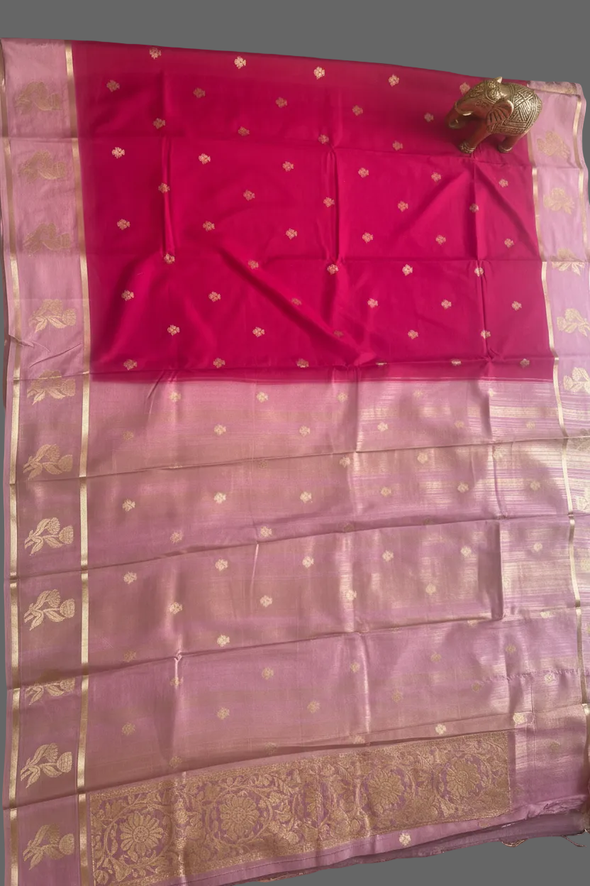 Pink Banarasi Silk Saree