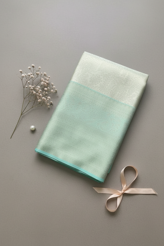 Sea Green Kanchi Soft Tissue Silk Saree