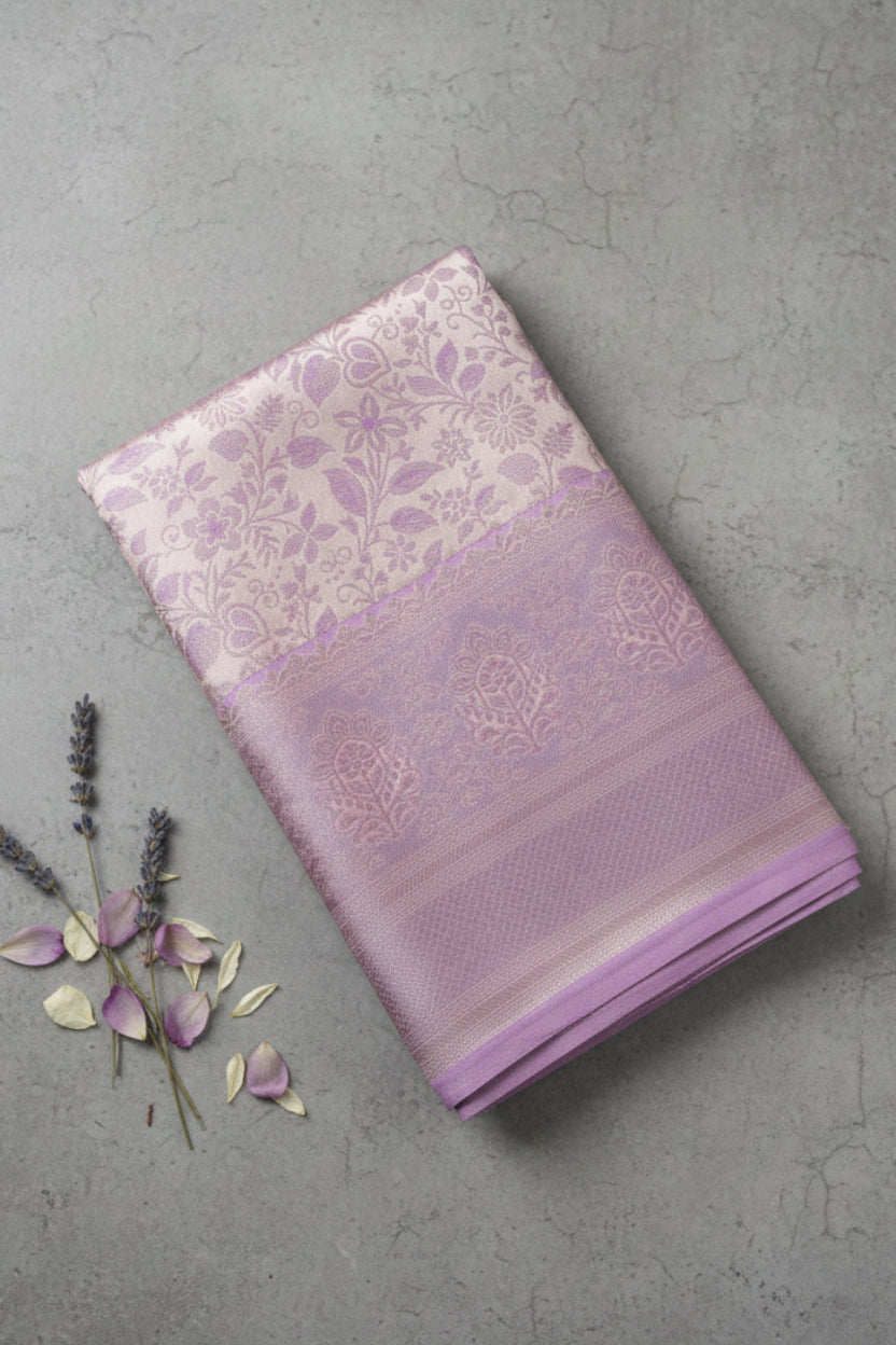 Lavender Kanchi Soft Tissue Silk Saree