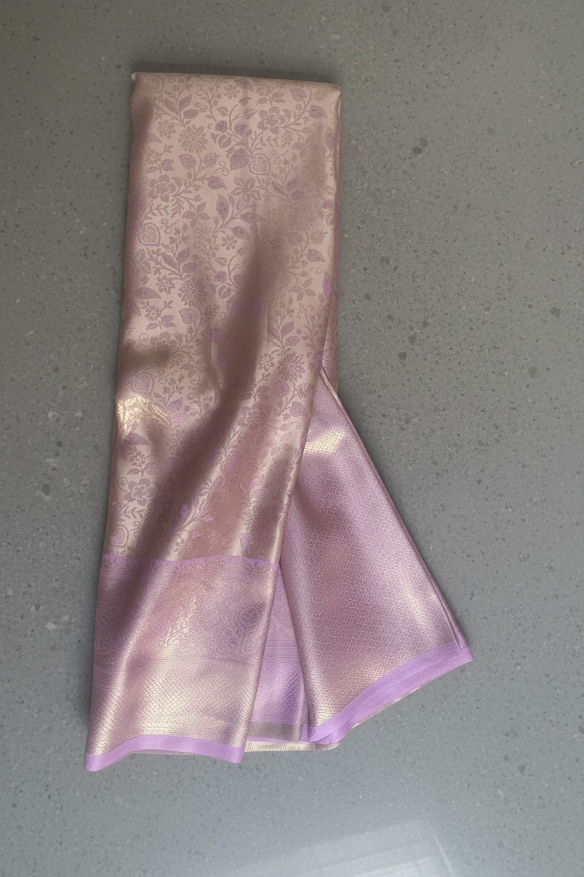 Lavender Kanchi Soft Tissue Silk Saree