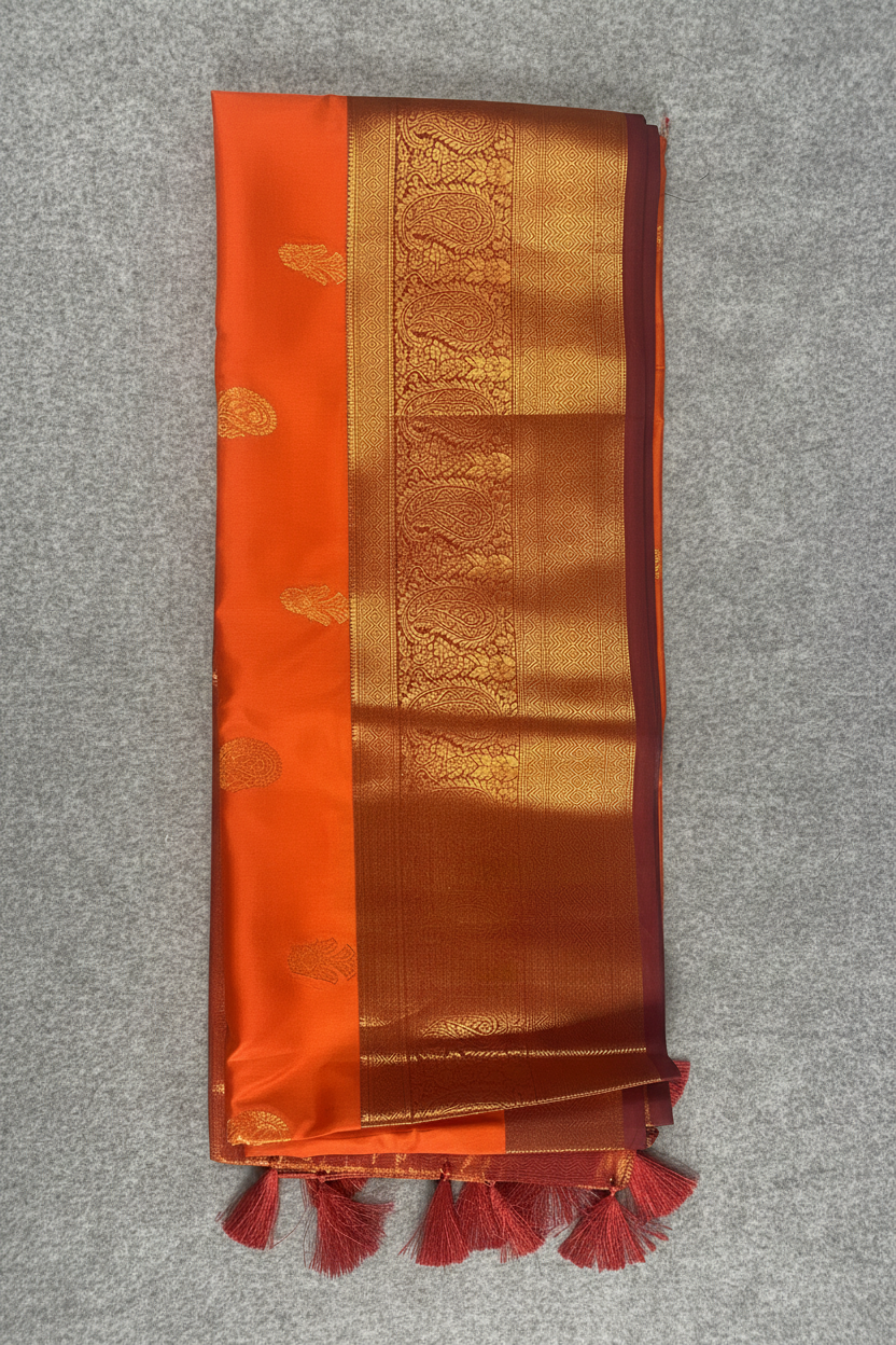Orange Soft Silk Saree