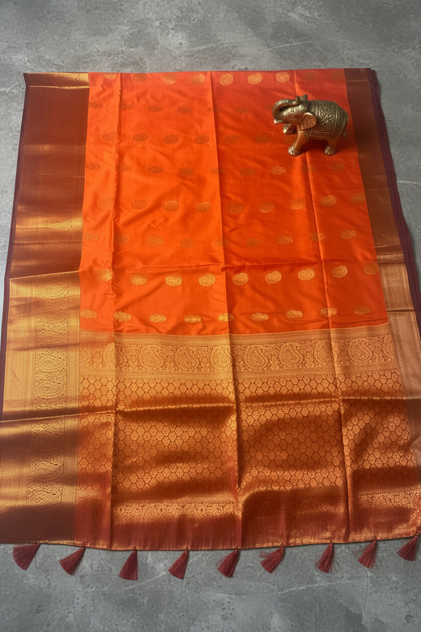 Orange Soft Silk Saree