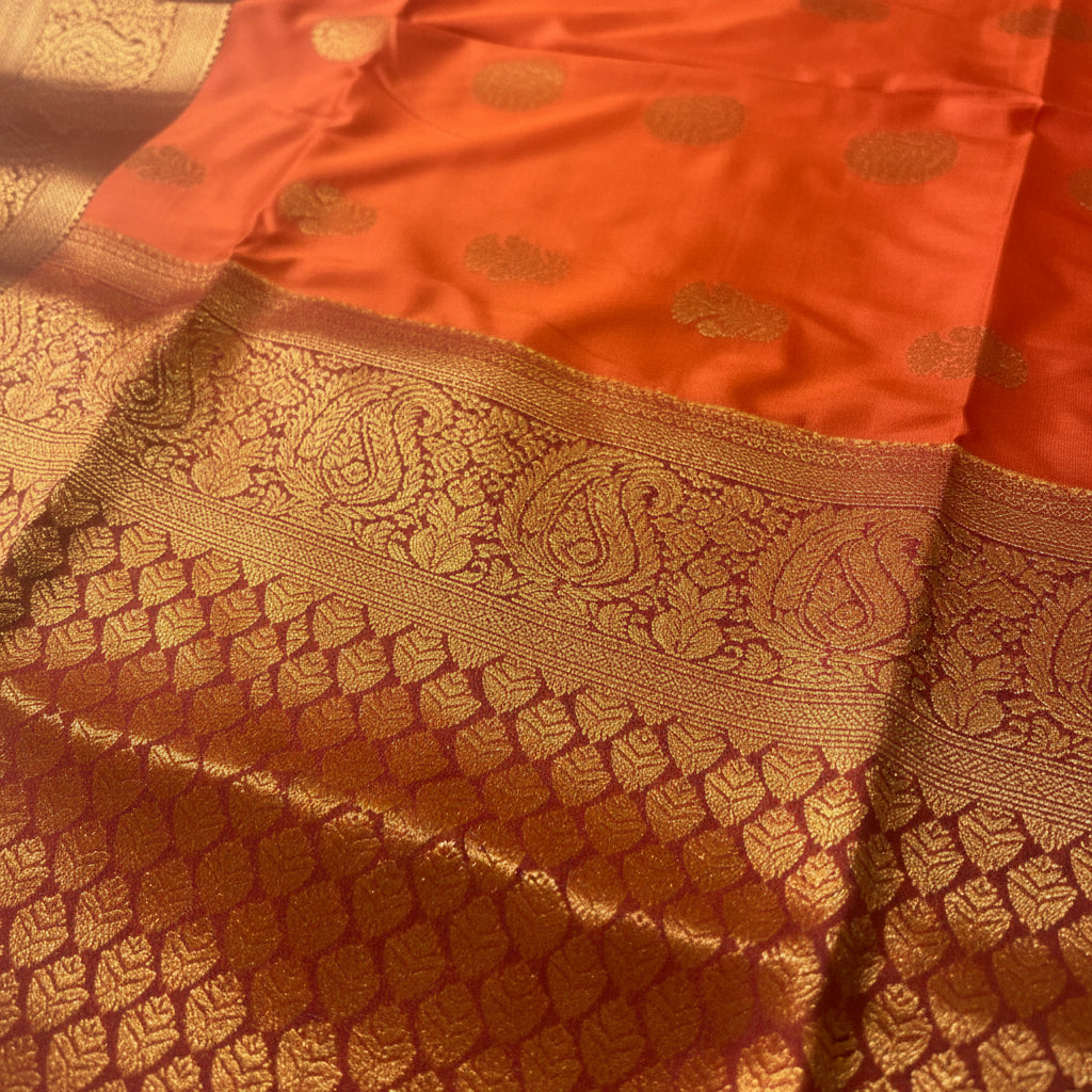 Orange Soft Silk Saree