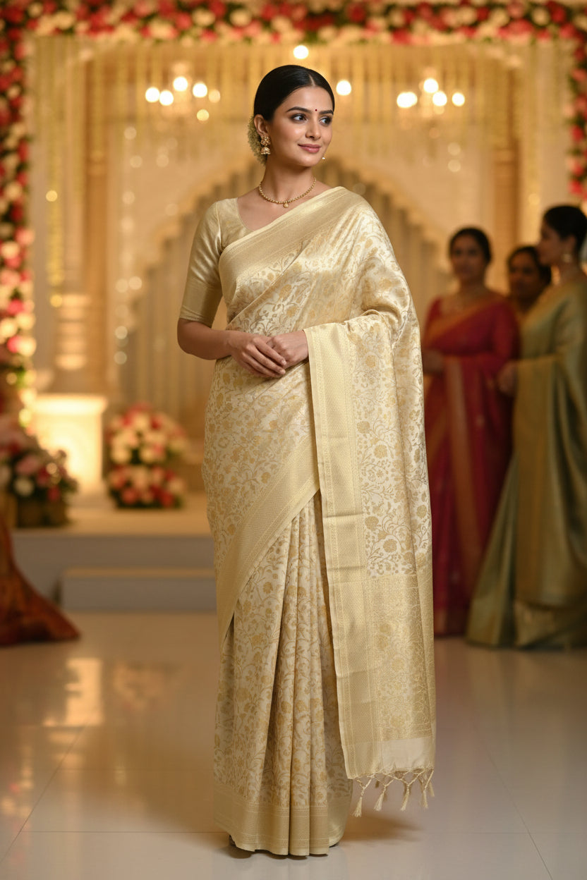 Gold Kanchi Soft Tissue Silk Saree