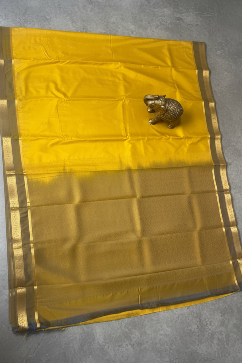 Yellow Semi Silk Saree