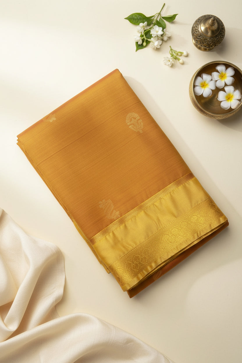 Golden-Yellow Silk Saree