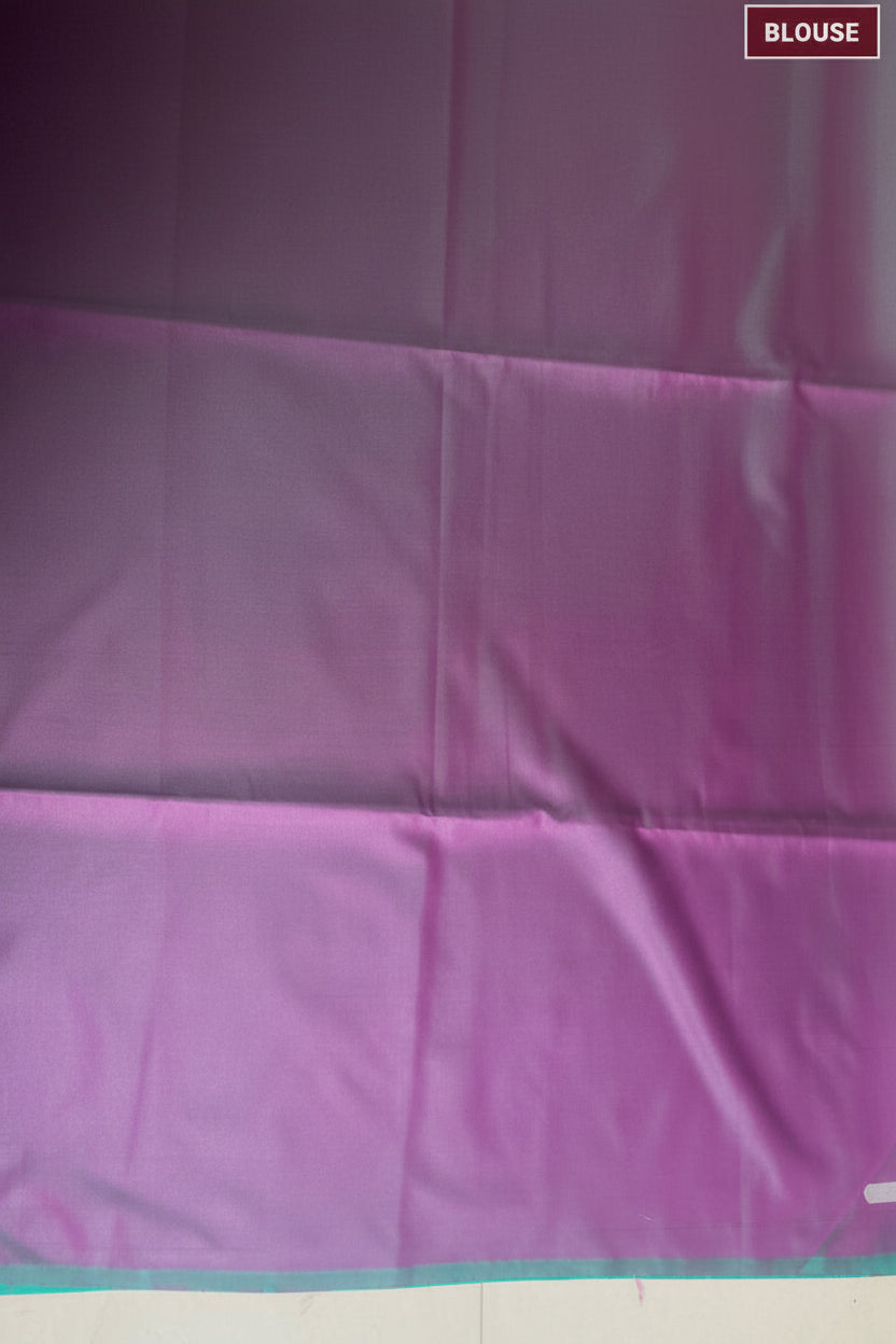 Blue and Purple Semi Silk Saree