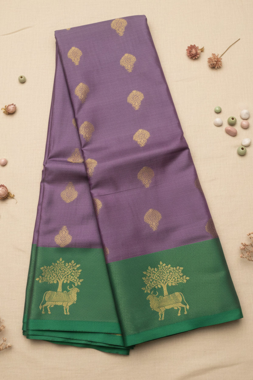 Dark Lavender Soft Silk Saree