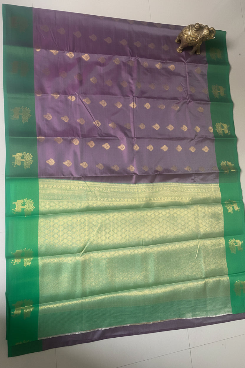 Dark Lavender Soft Silk Saree