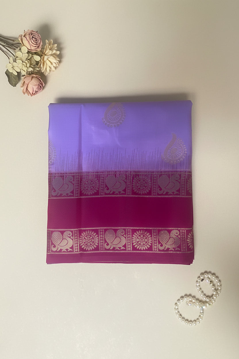 Lavender and Magenta Soft Silk Saree