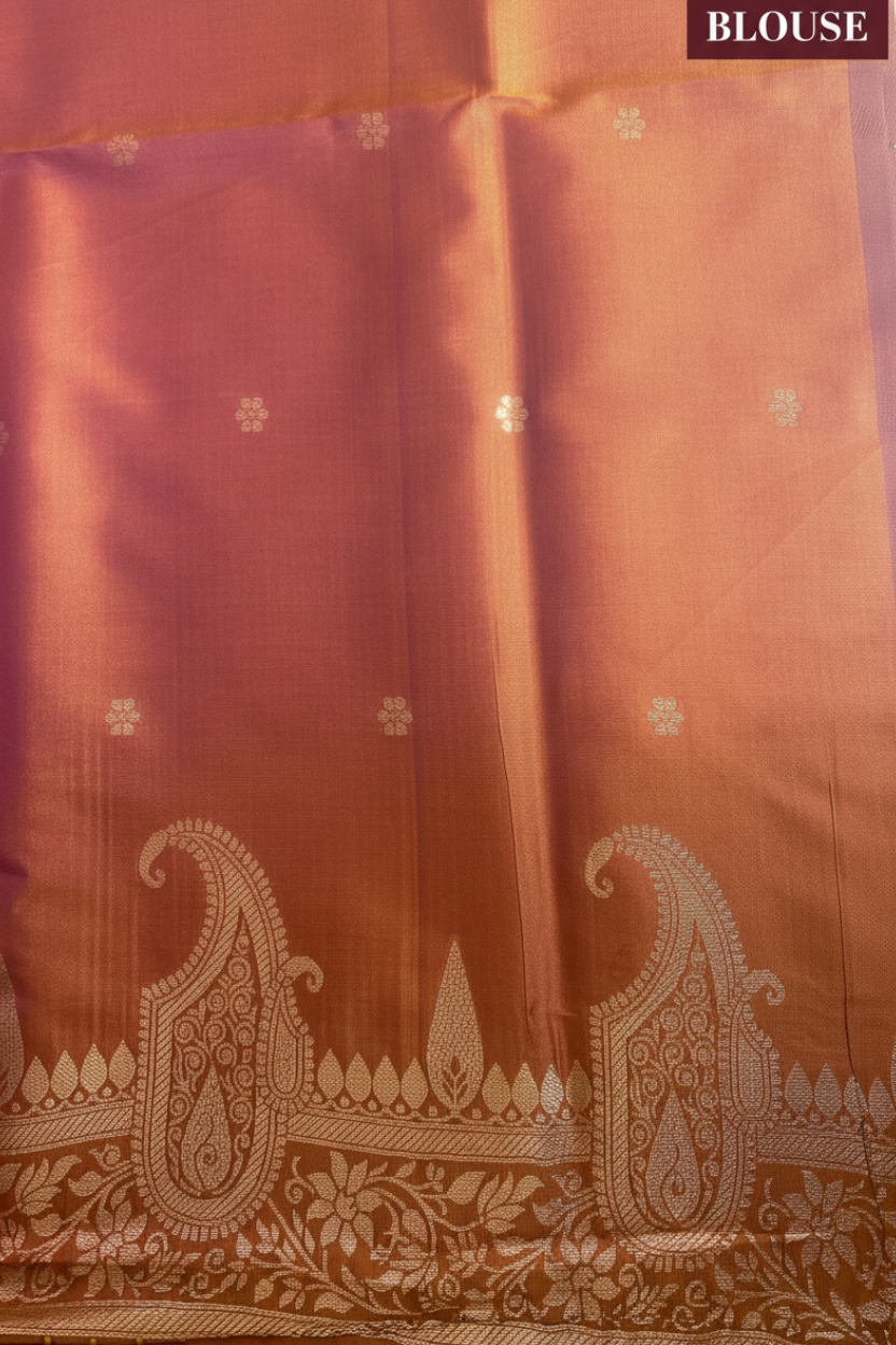 Copper-brown Banarasi Silk Saree