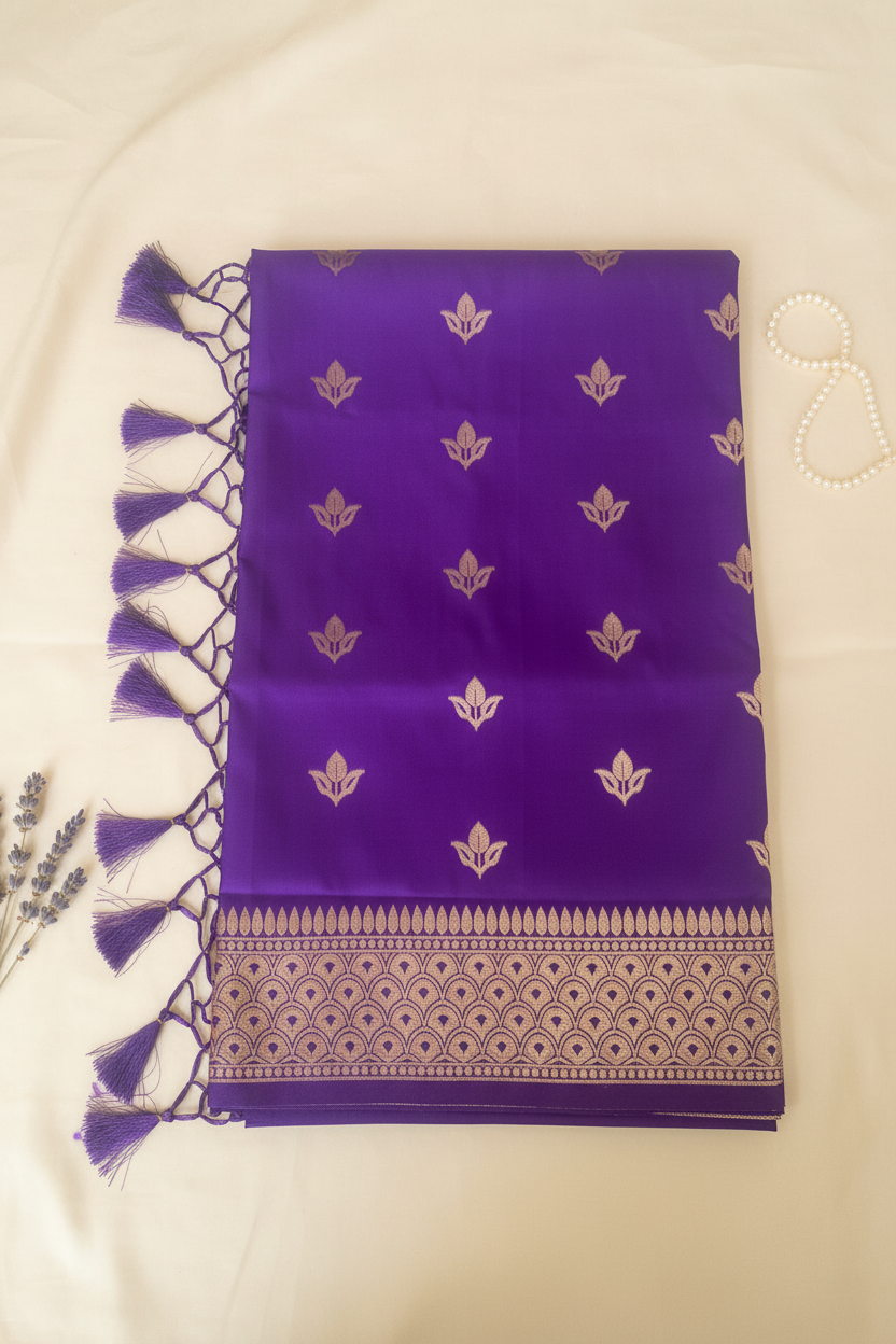 Purple Banarasi Silk Saree