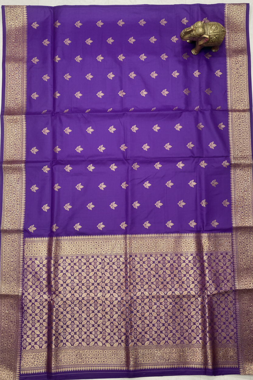 Purple Banarasi Silk Saree