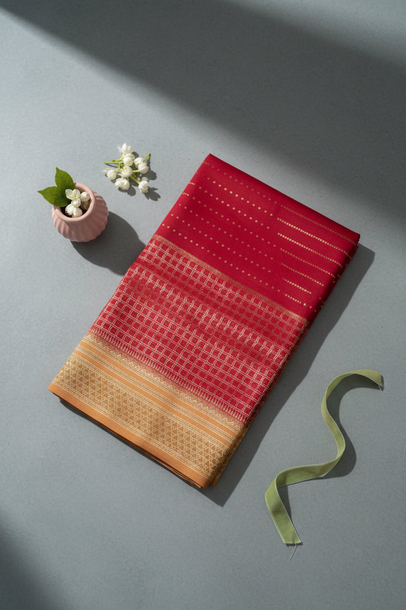 Red and Gold Soft Silk Saree