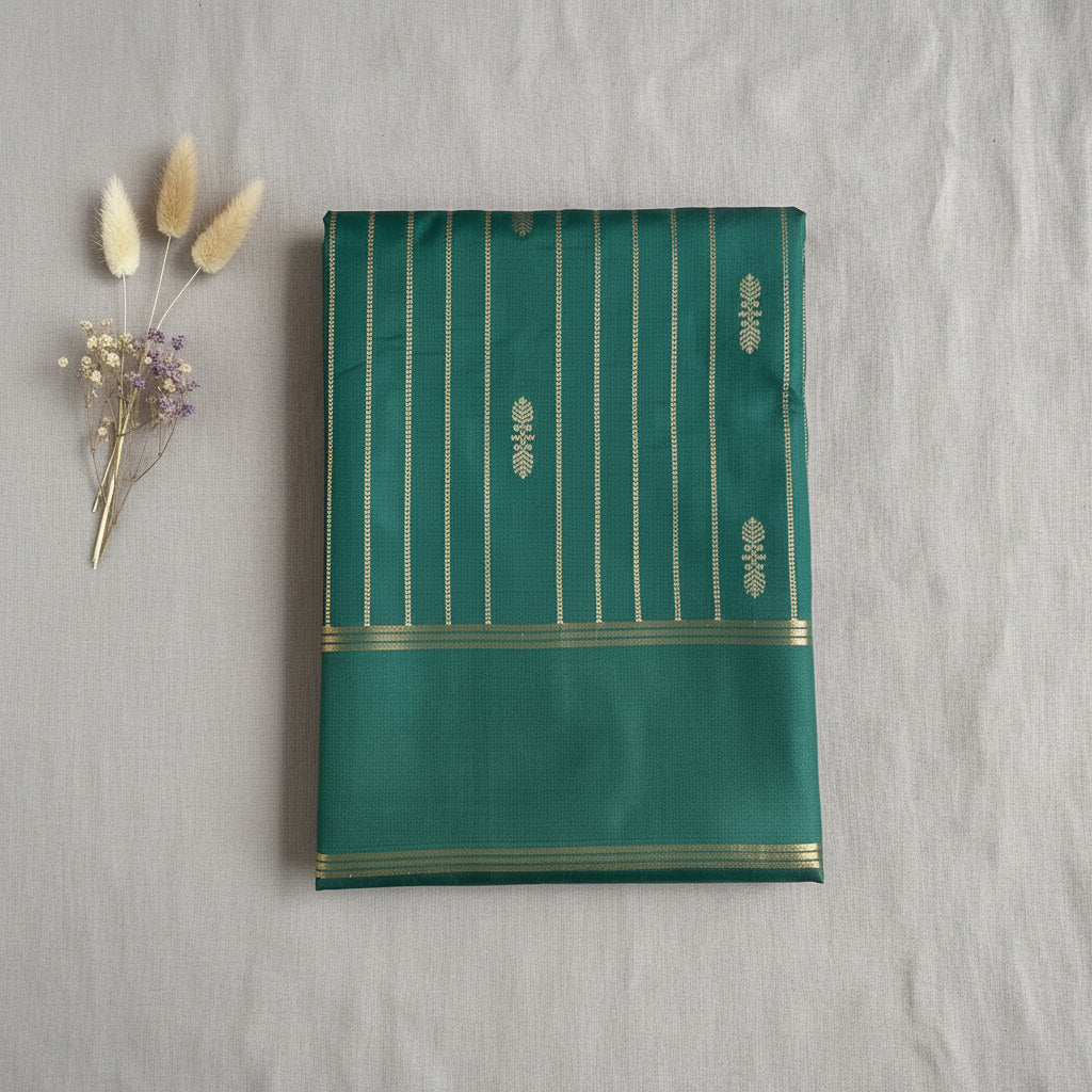 Teal Green Gajji Silk Saree