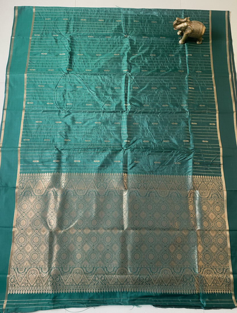 Teal Green Gajji Silk Saree