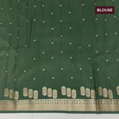 Yellow and Green Crepe Silk Saree