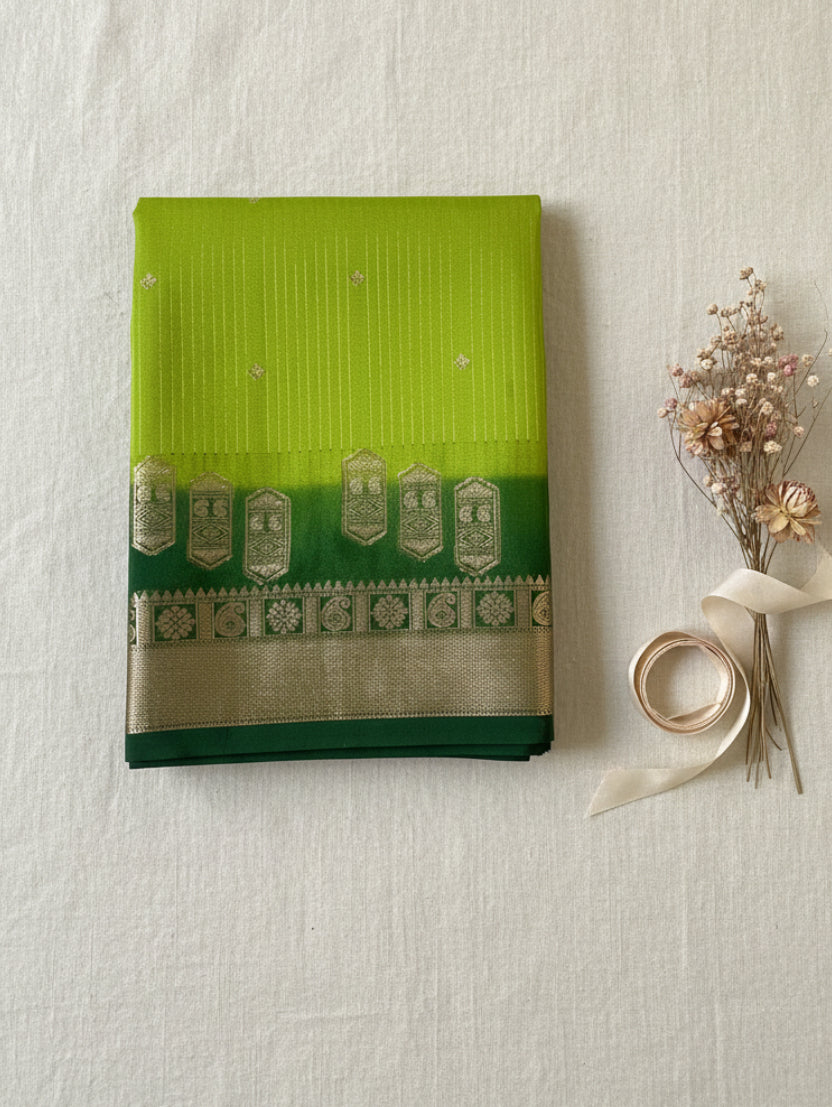 Green Crepe Silk Saree